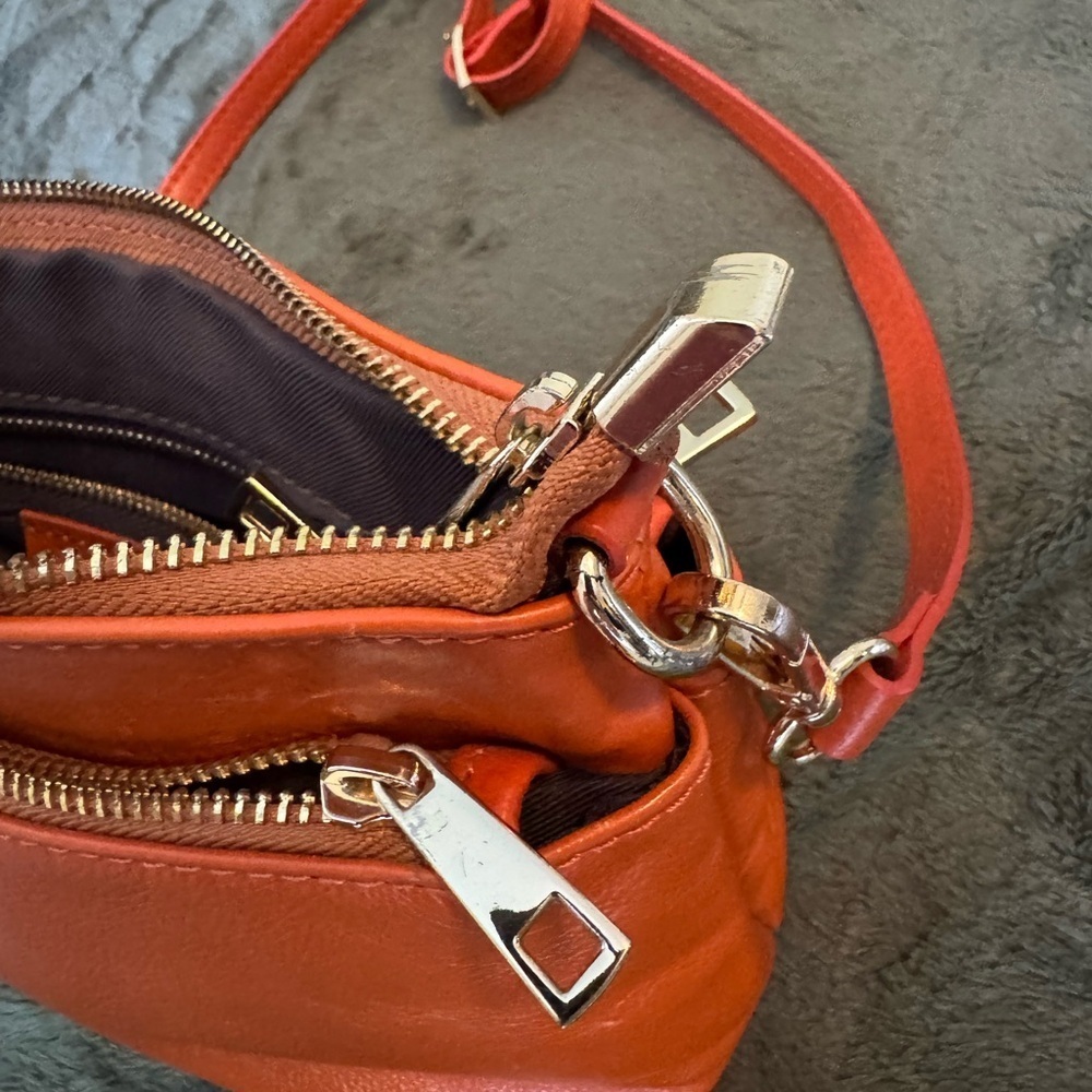 Divina Firenze Lilla Orange Handmade Leather Bag Italy. 100% Leather - Picture 4 of 12